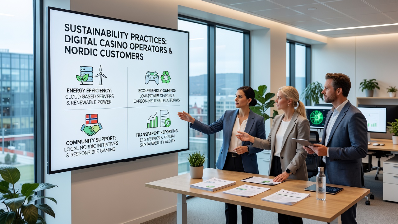 Renewable energy sources powering Nordic data centers used by digital casino operators