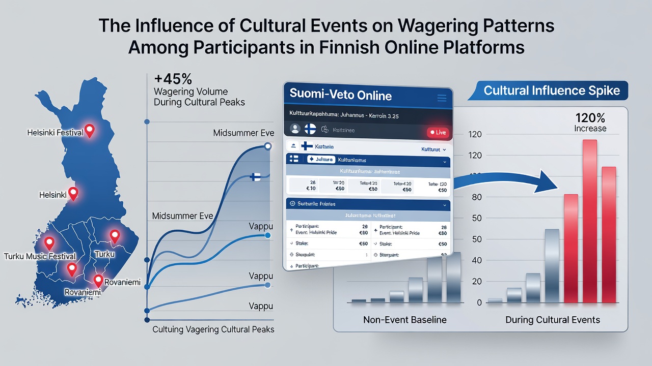 Group of Finnish bettors analyzing odds on mobile devices during a cultural festival